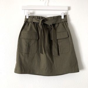 Mimi Chica khaki Paperbag tie waist skirt